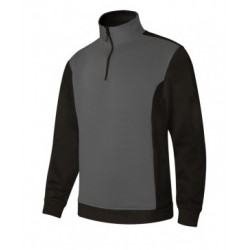 Sweatshirt bicolor c/meio fecho