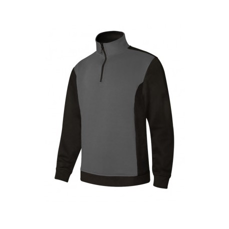 Sweatshirt bicolor c/meio fecho