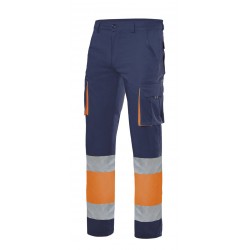 Calça multibolsos stretch alta visibilidade