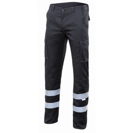 Calça multibolsos stretch refletor