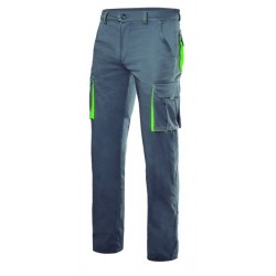 Calça bicolor multibolsos stretch