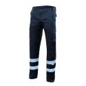 Calça multibolsos stretch c/faixas refletoras