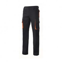 Calça Bicolor Multibolsos Cinza/Laranja