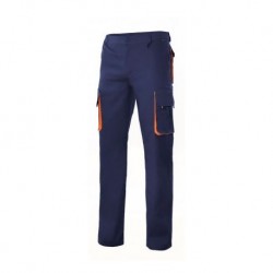 Calça Bicolor Multibolsos Cinza/Laranja