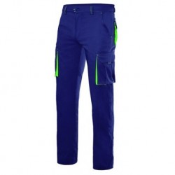 Calça bicolor multibolsos stretch