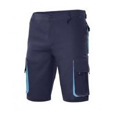 Bermuda Bicolor Cinza/Laranja Multibolsos