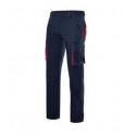 Calça bicolor multibolsos stretch