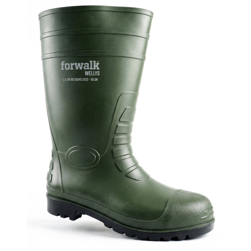 Bota de água PVC verde c/proteção S5