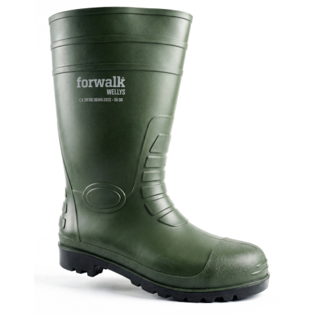 Bota de água PVC verde c/proteção S5