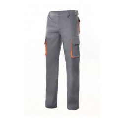 Calça bicolor multibolsos 