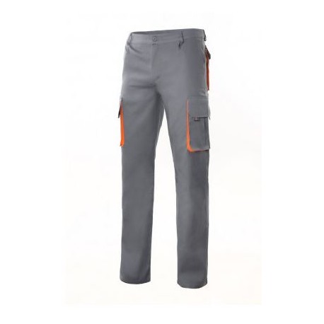 Calça Bicolor Multibolsos Cinza/Laranja
