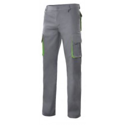Calça Bicolor Multibolsos Cinza/Laranja