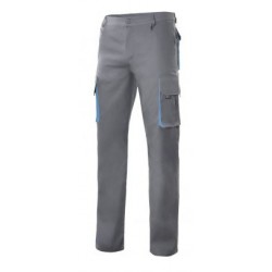 Calça Bicolor Multibolsos Cinza/Laranja