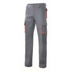 Calça Bicolor Multibolsos Cinza/Laranja
