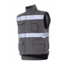 Colete Acolchoado Multibolsos Cinzento