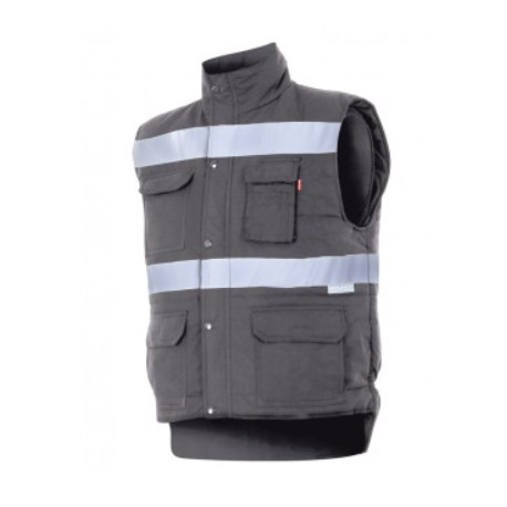 Colete Acolchoado Multibolsos Cinzento