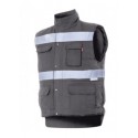 Colete Acolchoado Multibolsos Cinzento
