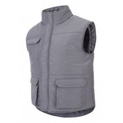 Colete acolchoado multibolsos cinzento