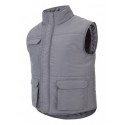 Colete acolchoado multibolsos cinzento