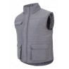 Colete acolchoado multibolsos cinzento